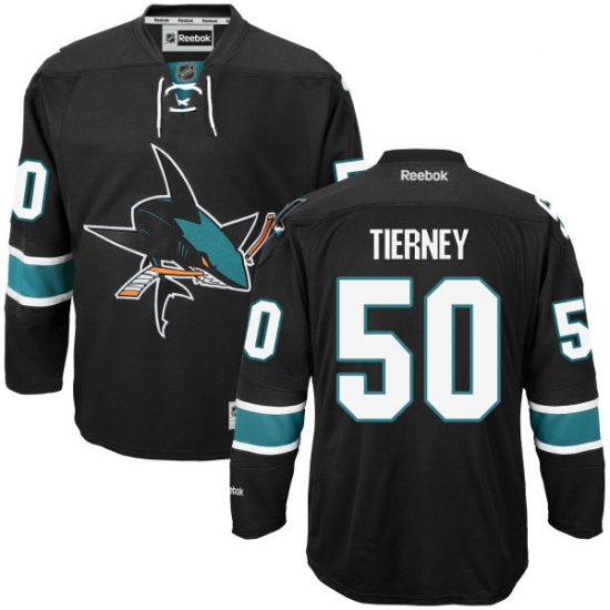 Men's Reebok San Jose Sharks 50 Chris Tierney Authentic Black Third NHL Jersey