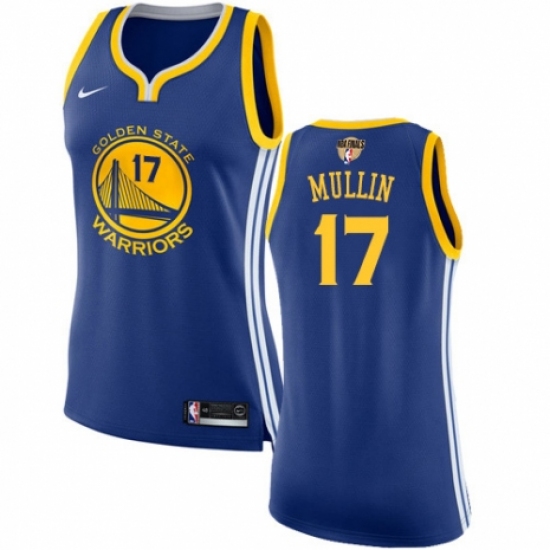 Women's Nike Golden State Warriors 17 Chris Mullin Authentic Royal Blue Road 2018 NBA Finals Bound NBA Jersey - Icon Edition