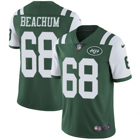 Men's Nike New York Jets 68 Kelvin Beachum Green Team Color Vapor Untouchable Limited Player NFL Jersey