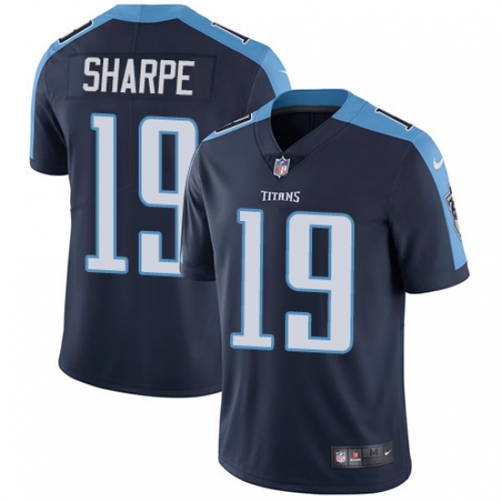 Youth Nike Tennessee Titans 19 Tajae Sharpe Navy Blue Alternate Vapor Untouchable Limited Player NFL Jersey