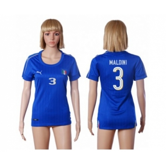 Women's Italy 3 Maldini Home Soccer Country Jersey