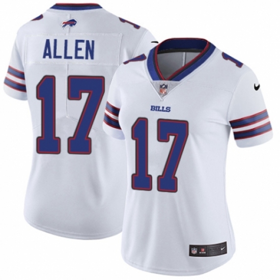 Women's Nike Buffalo Bills 17 Josh Allen White Vapor Untouchable Limited Player NFL Jersey