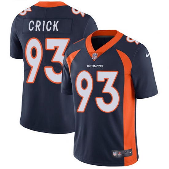 Men's Nike Denver Broncos 93 Jared Crick Navy Blue Alternate Vapor Untouchable Limited Player NFL Jersey