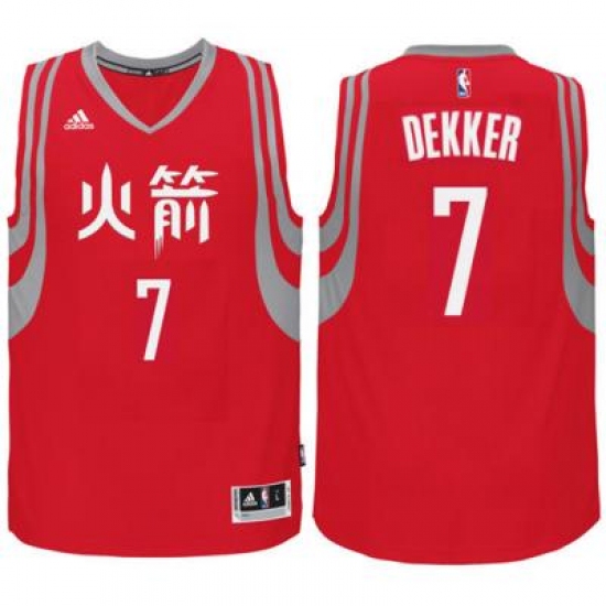 adidas Houston Rockets 7 Sam Dekker Red Chinese New Year Swingman Jersey