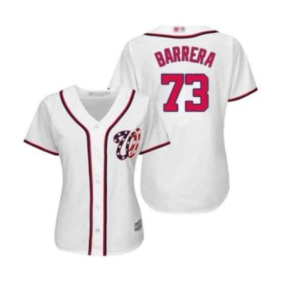 Women's Washington Nationals 73 Tres Barrera Authentic White Home Cool Base Baseball Player Jersey