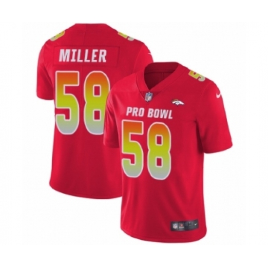 Men's Nike Denver Broncos 58 Von Miller Limited Red AFC 2019 Pro Bowl NFL Jersey