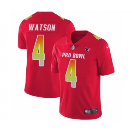 Youth Houston Texans 4 Deshaun Watson Limited Red AFC 2019 Pro Bowl Football Jersey