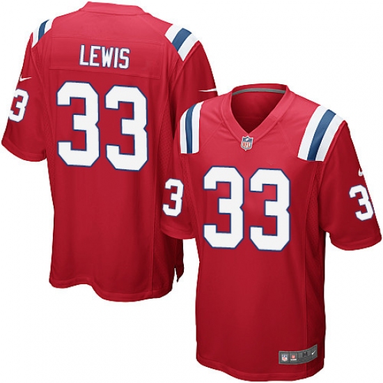 Men's Nike New England Patriots 33 Dion Lewis Game Red Alternate NFL Jersey