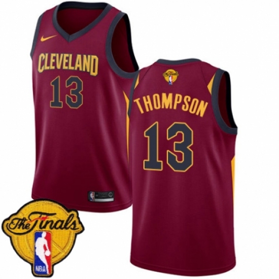 Men's Nike Cleveland Cavaliers 13 Tristan Thompson Swingman Maroon 2018 NBA Finals Bound NBA Jersey - Icon Edition