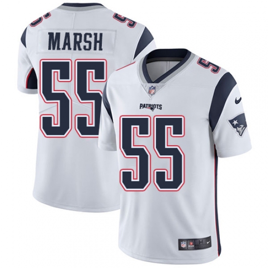 Men's Nike New England Patriots 55 Cassius Marsh White Vapor Untouchable Limited Player NFL Jersey