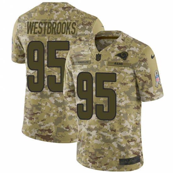 Men's Nike Los Angeles Rams 95 Ethan Westbrooks Limited Camo 2018 Salute to Service NFL Jersey
