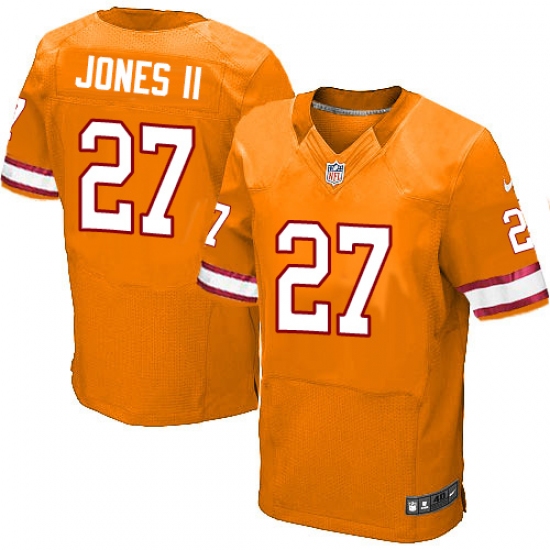 Men's Nike Tampa Bay Buccaneers 27 Ronald Jones II Elite Orange Glaze Alternate NFL Jersey