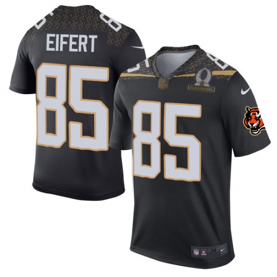 Men's Nike Cincinnati Bengals 85 Tyler Eifert Elite Black Team Irvin 2016 Pro Bowl NFL Jersey