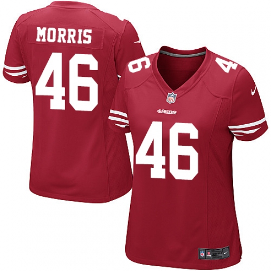 Women Nike San Francisco 49ers 46 Alfred Morris Game Red Team Color NFL Jersey
