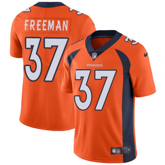 Men's Nike Denver Broncos 37 Royce Freeman Orange Team Color Vapor Untouchable Limited Player NFL Jersey