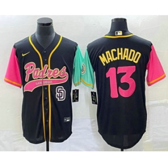 Men's San Diego Padres 13 Manny Machado Brown NEW 2023 City Connect Cool Base Stitched Jersey