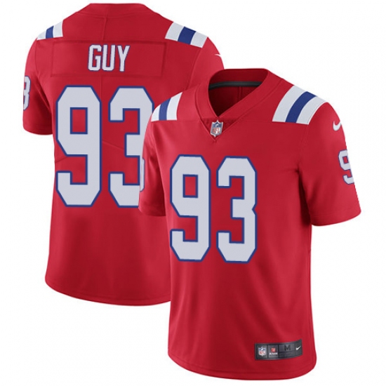 Men's Nike New England Patriots 93 Lawrence Guy Red Alternate Vapor Untouchable Limited Player NFL Jersey