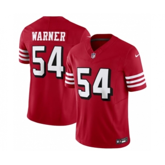 Men's Nike San Francisco 49ers 54 Fred Warner New Red 2023 F.U.S.E. Vapor Untouchable Limited Stitched Football Jersey