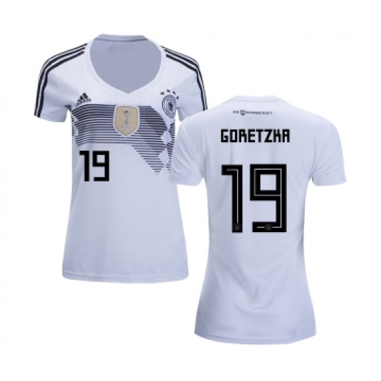 Women's Germany 19 Goretzka White Home Soccer Country Jersey