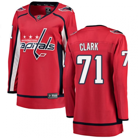 Women's Washington Capitals 71 Kody Clark Fanatics Branded Red Home Breakaway NHL Jersey