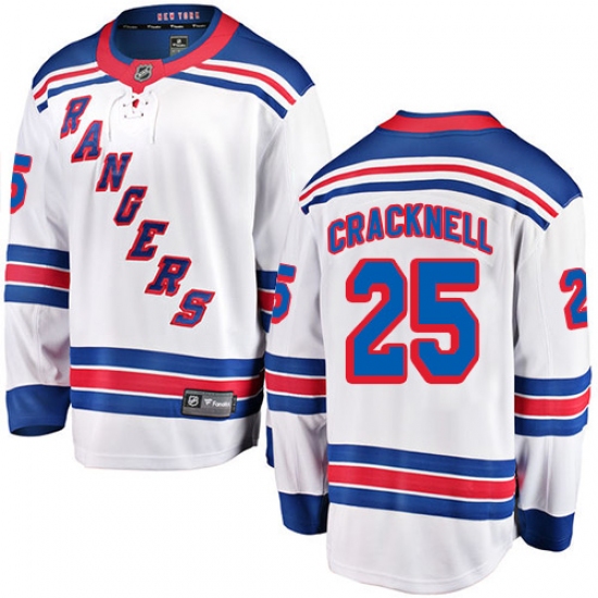 Men's New York Rangers 25 Adam Cracknell Fanatics Branded White Away Breakaway NHL Jersey