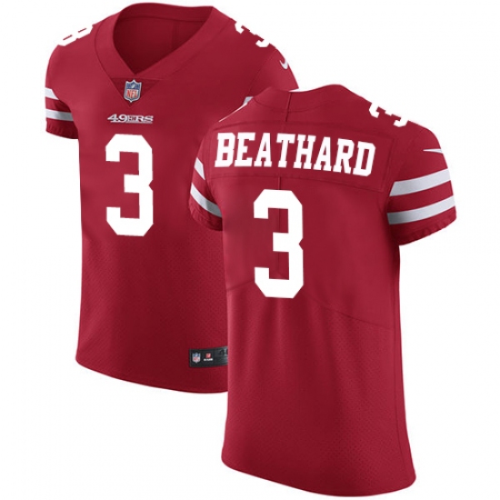 Men's Nike San Francisco 49ers 3 C. J. Beathard Red Team Color Vapor Untouchable Elite Player NFL Jersey