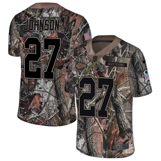 Men's Nike Kansas City Chiefs 27 Larry Johnson Camo Rush Realtree Limited NFL Jersey