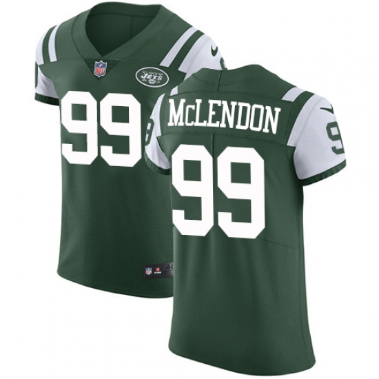 Men's Nike New York Jets 99 Steve McLendon Elite Green Team Color NFL Jersey