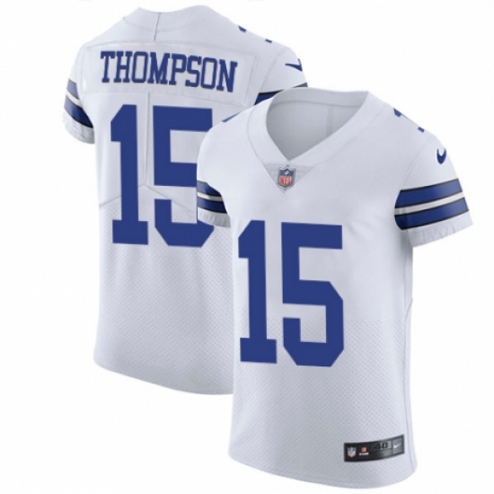 Men's Nike Dallas Cowboys 15 Deonte Thompson White Vapor Untouchable Elite Player NFL Jersey