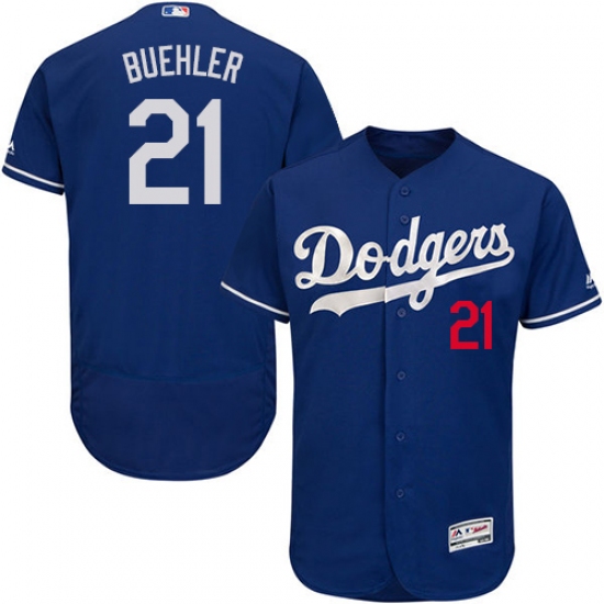 Men's Majestic Los Angeles Dodgers 21 Walker Buehler Royal Blue Flexbase Authentic Collection MLB Jersey