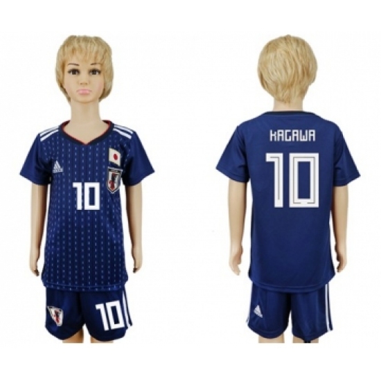 Japan 10 Kagawa Home Kid Soccer Country Jersey