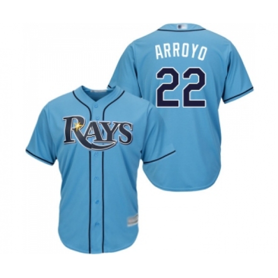 Men's Tampa Bay Rays 22 Christian Arroyo Replica Light Blue Alternate 2 Cool Base Baseball Jersey