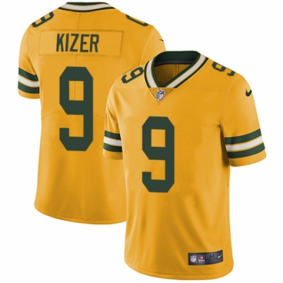 Men's Nike Green Bay Packers 9 DeShone Kizer Elite Gold Rush Vapor Untouchable NFL Jersey