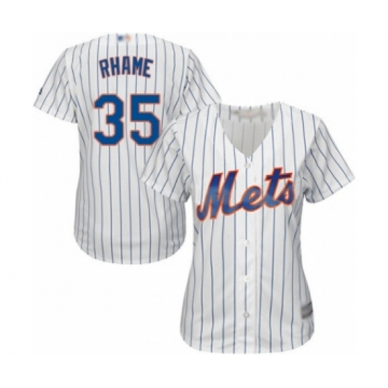 Women's New York Mets 35 Jacob Rhame Authentic White Home Cool Base Baseball Player Jersey