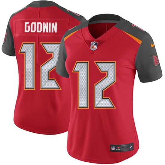 Women's Nike Tampa Bay Buccaneers 12 Chris Godwin Red Team Color Vapor Untouchable Limited Player NFL Jersey