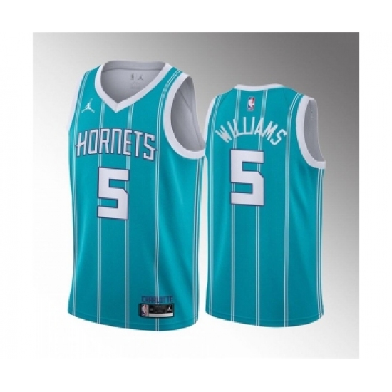 Men's Charlotte Hornets 5 Mark Williams 2022 Draft Stitched Basketball Jersey