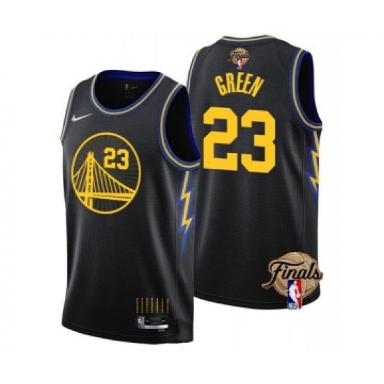 Men's Golden State Warriors 23 Draymond Green 2021-22 City Edition Black 75th Anniversary NBA Finals Stitched Basketball Jersey
