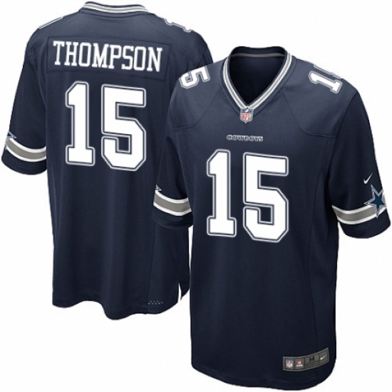 Men's Nike Dallas Cowboys 15 Deonte Thompson Game Navy Blue Team Color NFL Jersey