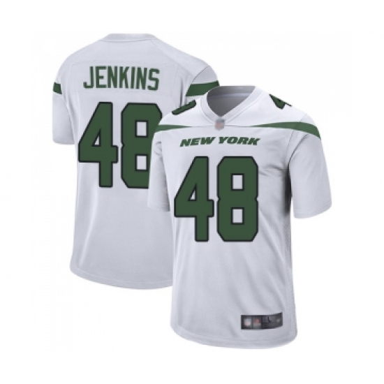 Men's New York Jets 48 Jordan Jenkins Game White Football Jersey