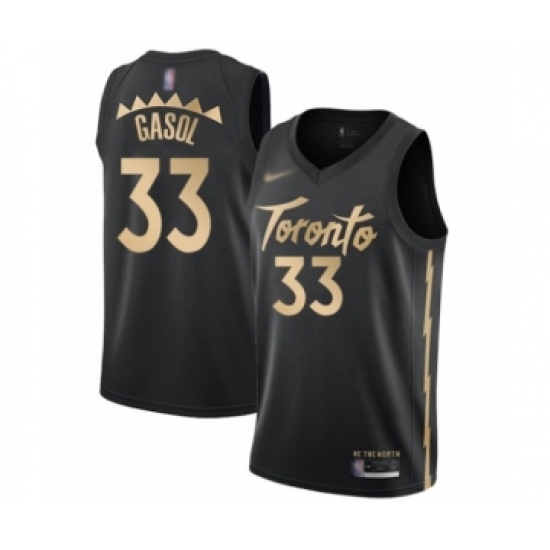 Women's Toronto Raptors 33 Marc Gasol Swingman Black Basketball Jersey - 2019 20 City Edition