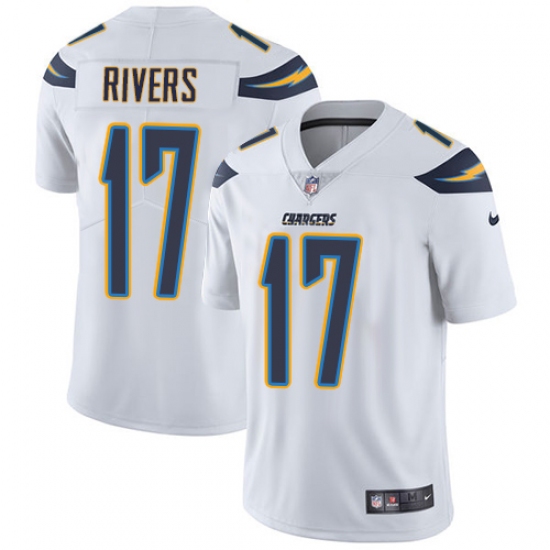 Men's Nike Los Angeles Chargers 17 Philip Rivers White Vapor Untouchable Limited Player NFL Jersey