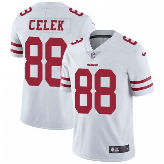 Men's Nike San Francisco 49ers 88 Garrett Celek White Vapor Untouchable Limited Player NFL Jersey