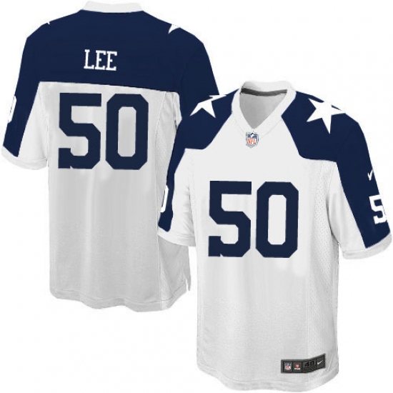 Men's Nike Dallas Cowboys 50 Sean Lee Game White Throwback Alternate NFL Jersey