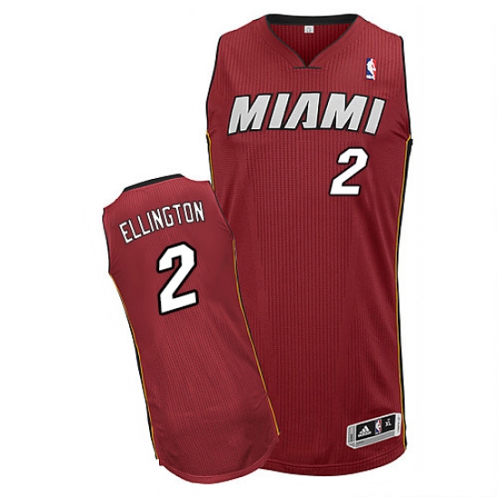 Men's Adidas Miami Heat 2 Wayne Ellington Authentic Red Alternate NBA Jersey