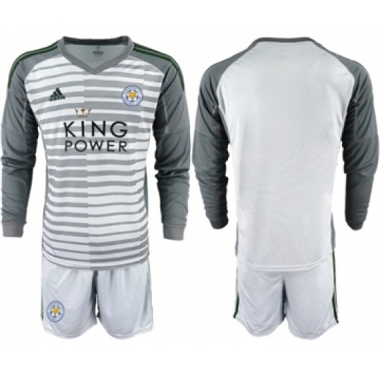 Leicester City Blank Grey Goalkeeper Long Sleeves Soccer Club Jersey