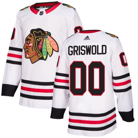 Youth Adidas Chicago Blackhawks 00 Clark Griswold Authentic White Away NHL Jersey