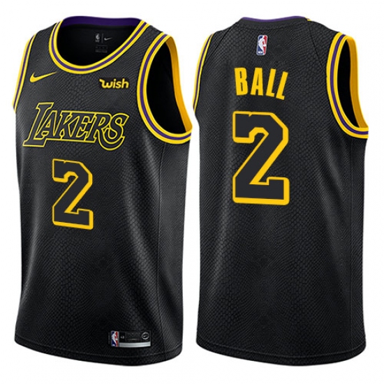 Youth Nike Los Angeles Lakers 2 Lonzo Ball Swingman Black NBA Jersey - City Edition