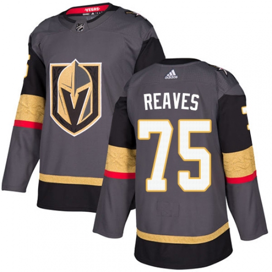 Men's Adidas Vegas Golden Knights 75 Ryan Reaves Authentic Gray Home NHL Jersey