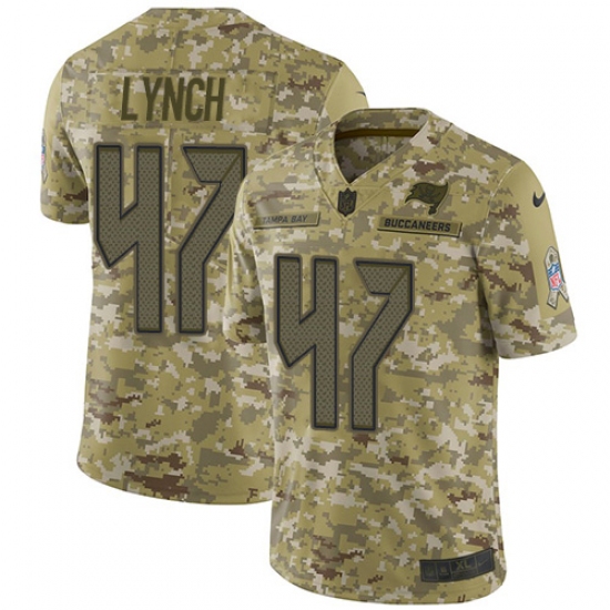 Men's Nike Tampa Bay Buccaneers 47 John Lynch Limited Camo 2018 Salute to Service NFL Jersey
