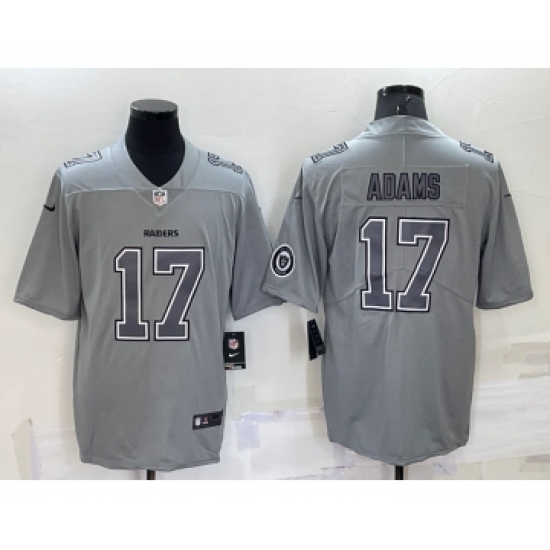 Men's Las Vegas Raiders 17 Davante Adams LOGO Grey Atmosphere Fashion 2022 Vapor Untouchable Stitched Limited Jersey